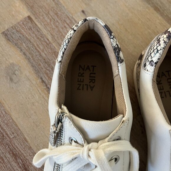 Naturalizer Women's Macayla Women Size 8.5 Tennis Shoe Snakeskin Zipper White - Picture 7 of 16